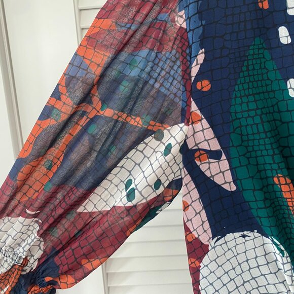 Hutch x Anthropologie Floral Long Sleeve Mini Dress, Warm Floral, Size S - Picture 3 of 9